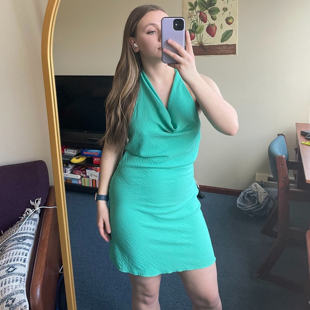 Cowl Neck Backless Dress